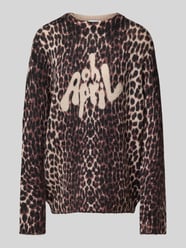 Gebreide pullover in luipaardlook met ronde hals, model 'Moani' van OH APRIL - 1