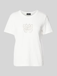 T-shirt z detalem z logo od monari - 36