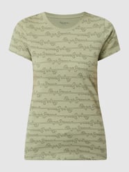 T-Shirt mit Logo-Muster Modell 'Cecile' von Pepe Jeans Grün - 22
