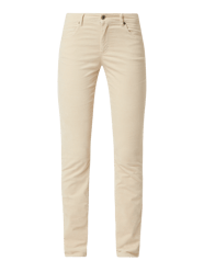 Slim Fit Samthose mit Stickerei von Marc O'Polo Beige - 24