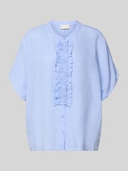 Bluzka z lnu o kroju relaxed fit z falbankami od Milano Italy - 41