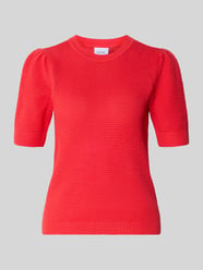 T-shirt w optyce dzianiny, krój slim fit, model 'Vidalo' od VILA - 6
