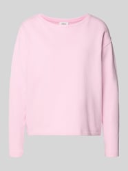 relaxed fit sweatshirt van katoenmix van s.Oliver RED LABEL Fuchsia - 33