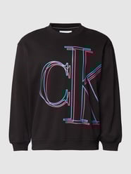 PLUS SIZE Sweatshirt mit Logo-Print Modell "ILLUMINATED" von Calvin Klein Jeans Plus Schwarz - 34