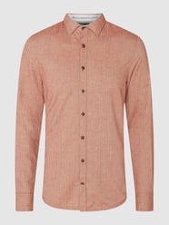 Regular fit zakelijk overhemd van een mix van katoen en kasjmier van Colours & Sons Oranje - 35