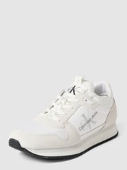 Sneakersy z mieszanki skóry z detalami z logo od Calvin Klein Jeans Biały - 39