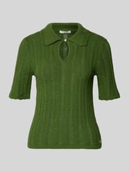 Koszulka dzianinowa z kołnierzem wykładanym i dekoltem w kształcie łezki od Scotch & Soda - 3
