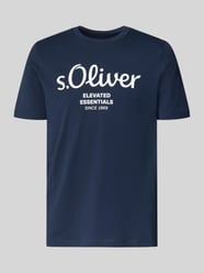 krój regular fit t-shirt z czystej bawełny model 'BASIC TEE BIG LOGO' od s.Oliver RED LABEL - 32