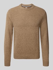 Gebreide pullover met ribboorden, model 'Rick' van Brax Beige - 46
