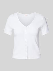 T-Shirt in Ripp-Optik Modell 'MUSE' von Levi's® Weiß - 1