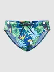 Badehose mit Allover-Print Modell 'TOUCAN' von HOM Blau / Türkis - 32