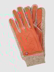 Touchscreen-handschoenen met leer, model 'Smilla' van Pearlwood Oranje - 11