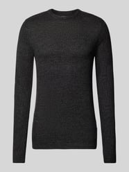 Gebreide pullover met ronde hals, model 'LEWIS' van Jack & Jones Grijs / zwart - 2