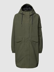 Lange jas met capuchon, model 'Enja' van Kaffe Groen - 43