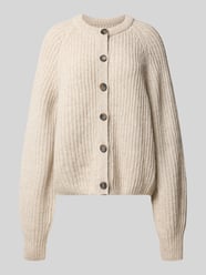 Loose Fit Strickjacke aus Woll-Mix Modell 'RIB KNIT' von ARMEDANGELS Beige - 43