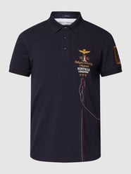 Poloshirt mit Label-Patch von Aeronautica Militare Blau - 42
