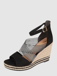 Wedges in Veloursleder-Optik  von Tamaris Grau / Schwarz - 34