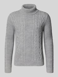 sweter z golfem ze ściegiem warkoczowym od Superdry - 46