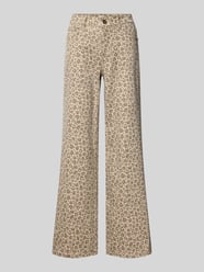 Flared Jeans im Animal-Look von Milano Italy Beige - 12