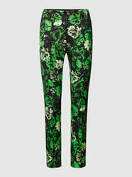 Stoffen broek met all-over motief van Marc Cain Groen - 27