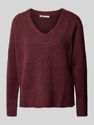 Relaxed fit gebreide pullover met V-hals van Tom Tailor Denim Rood - 24