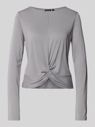 Regular Fit Langarmshirt mit Knoten-Effekt von Pieces Grau - 12