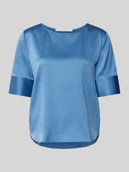 Blusenshirt mit Rundhalsausschnitt aus Seide von Herzensangelegenheit Blau - 9