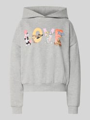 Bluza z kapturem, nadrukiem z motywem i obniżonymi ramionami od REVIEW - 31