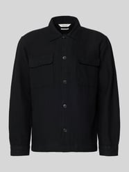 Hemdjack met relaxed fit van mix van katoen en linnen model 'LEROY' van Selected Homme - 6