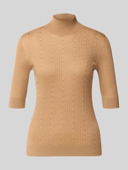 Slim Fit Longsleeve aus reiner Lanawolle Modell 'Maglia Costine' von Liu Jo White - 5