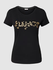 T-Shirt mit Label-Print von LIU JO SPORT Schwarz - 38