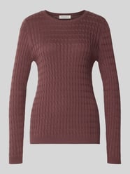 Slim Fit Strickpullover mit Zopfmuster von Christian Berg Woman - 27