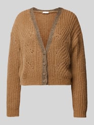 Strickjacke mit V-Ausschnitt von Liu Jo White Braun - 18