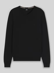Regular Fit Strickpullover aus reiner Schurwolle Modell 'BARAM-L' von BOSS - 38