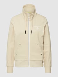 Sweatjacke mit Stehkragen Modell 'Sweatjacke zipper pique' von Aeronautica Militare Beige - 14