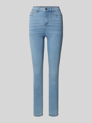 Skinny Fit Jeans mit Knopf- und Reißverschluss Modell 'CALLIE' von Noisy May Blau - 48