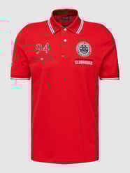 Poloshirt mit Label-Details und Kontraststreifen von Christian Berg Men Rot - 25