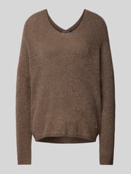 Oversized gebreide pullover met labelapplicatie, model 'THORA' van MOS MOSH Bruin - 2