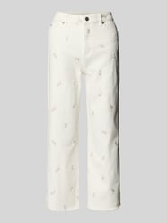 Straight leg jeans met borduurwerk en rafelrand van Christian Berg Woman - 3