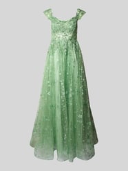 Abendkleid aus Glitzermesh von Unique - 4