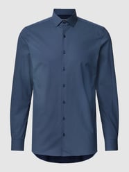 Business-Hemd mit Allover-Muster von OLYMP Level Five Blau - 44