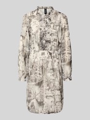 Knielange jurk met ruches van Marc Cain Beige - 5