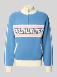 Sweter z dzianiny z logo i zamkiem błyskawicznym od PROHIBITED - 46