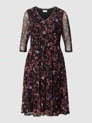 Midi-jurk met volantzoom van ROBE LÉGÈRE Grijs / zwart - 29