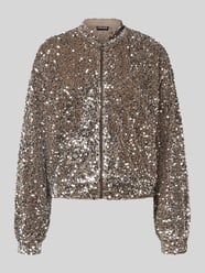 Regular Fit Blouson mit Paillettenbesatz Modell 'KAM' von Pieces Beige - 4