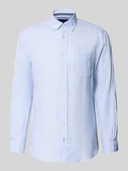 Koszula lniana o kroju slim fit z brustaszą od Christian Berg Men - 27