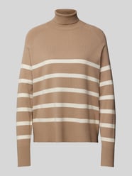 Gestreifter Rollkragenpullover Modell 'SIA' von Pieces Beige - 2