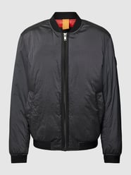 Bomberjack met ribboorden, model 'Overse' van BOSS Orange Grijs / zwart - 12