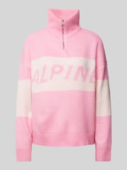 Relaxed Fit Troyer mit Schriftzug Modell 'NORDAN' von Pieces Pink - 29