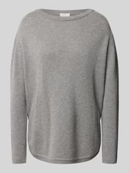 Strickpullover aus reinem Kaschmir mit gerippter Blende von Hemisphere - 7